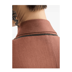 Brunello Cucinelli Fluid Viscose and Linen Twill Jacket with Jewellery