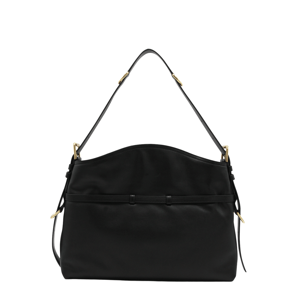 Givenchy Voyou Medium Shiny Leather Shoulder Bag - Black