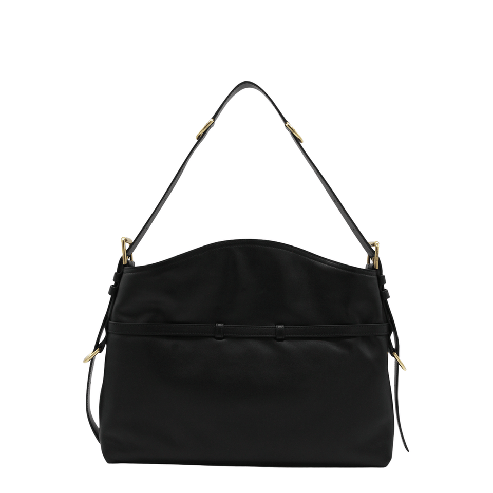Givenchy Voyou Medium Shiny Leather Shoulder Bag - Black