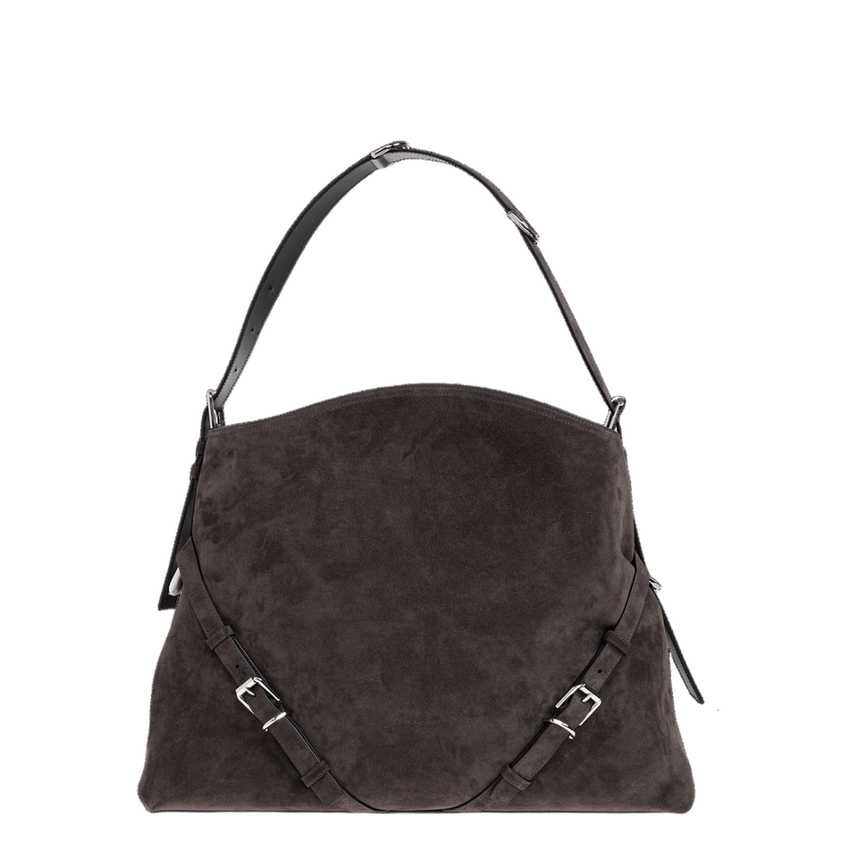 Givenchy Voyou Large Calf Leather Shoulder Bag - Dark Grey