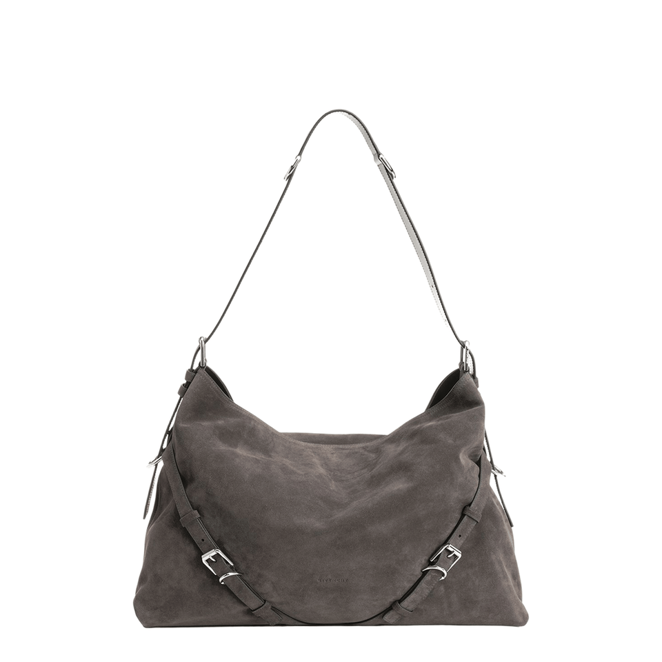 Givenchy Voyou Large Calf Leather Shoulder Bag - Dark Grey