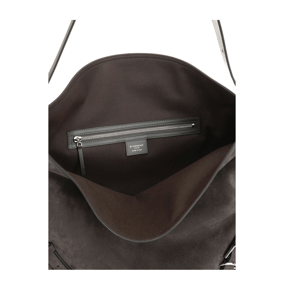 Givenchy Voyou Large Calf Leather Shoulder Bag - Dark Grey