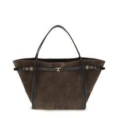 Tod's T Timeless Medium Calfskin Tote - Brown