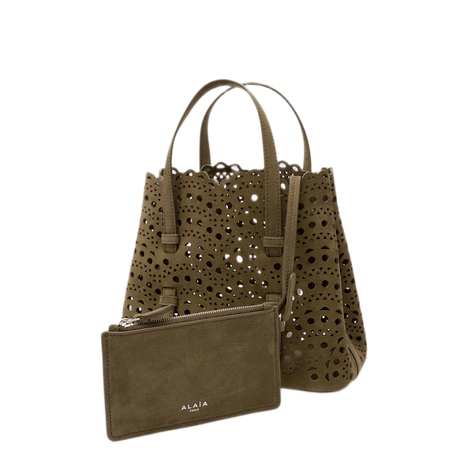 Alaia Mina 20 Calfskin Crossbody - Army Green