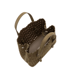 Alaia Mina 20 Calfskin Crossbody - Army Green