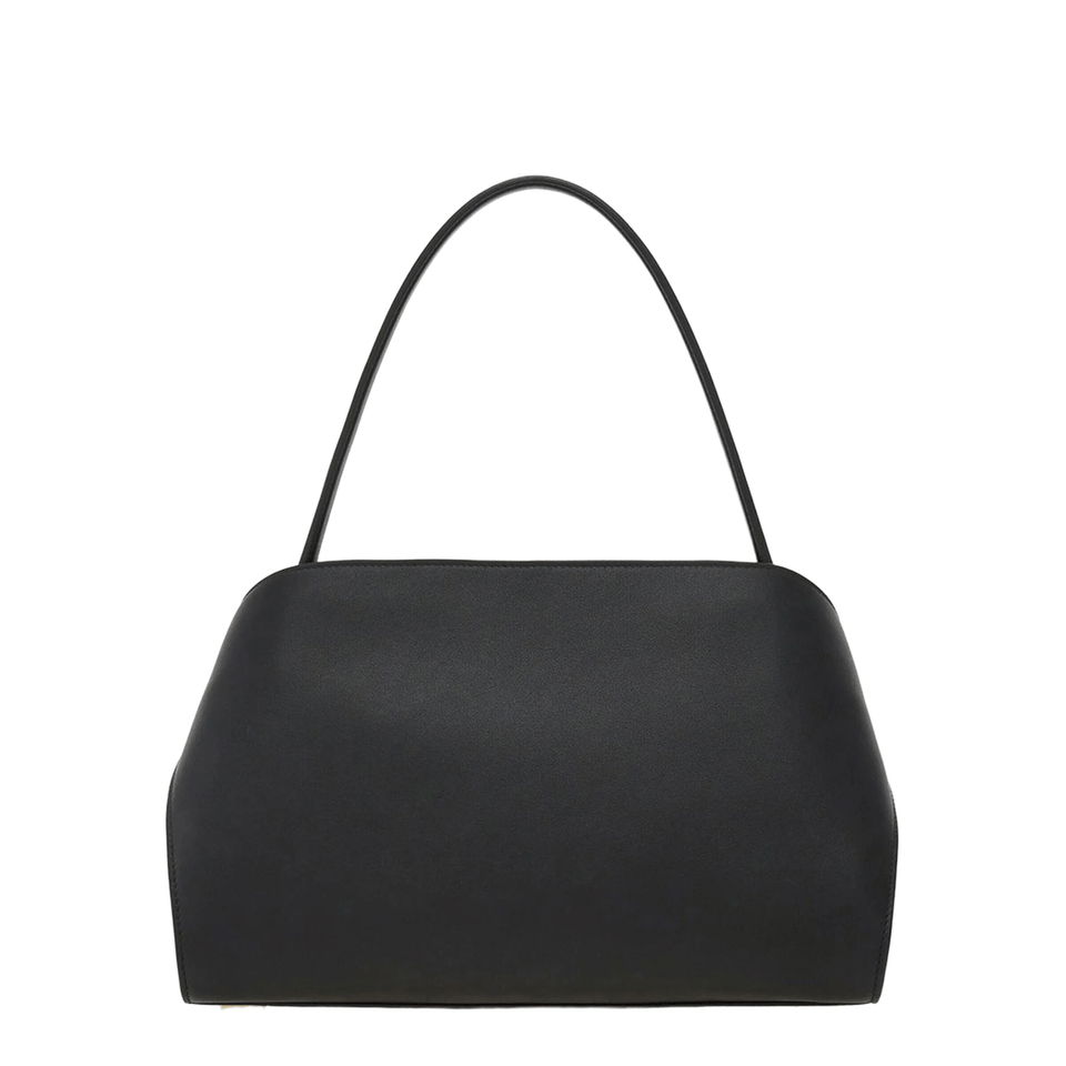 Ferragamo Hug Soft Medium Calfskin Shoulder Bag - Nero/Borgogna