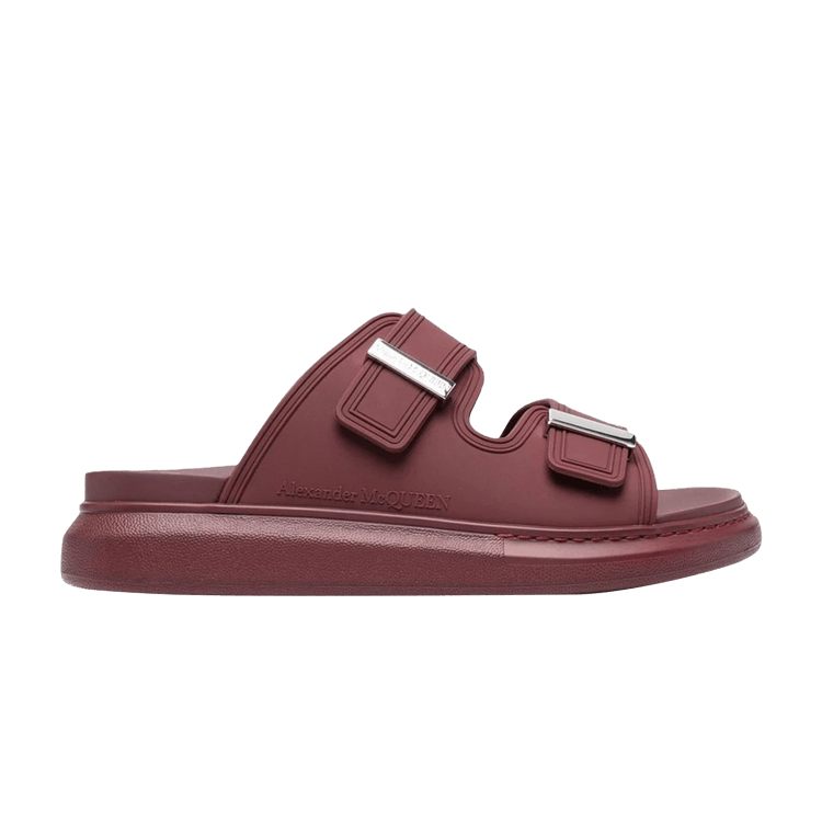 Alexander McQueen Hybrid Double Buckle Sandal Burgundy