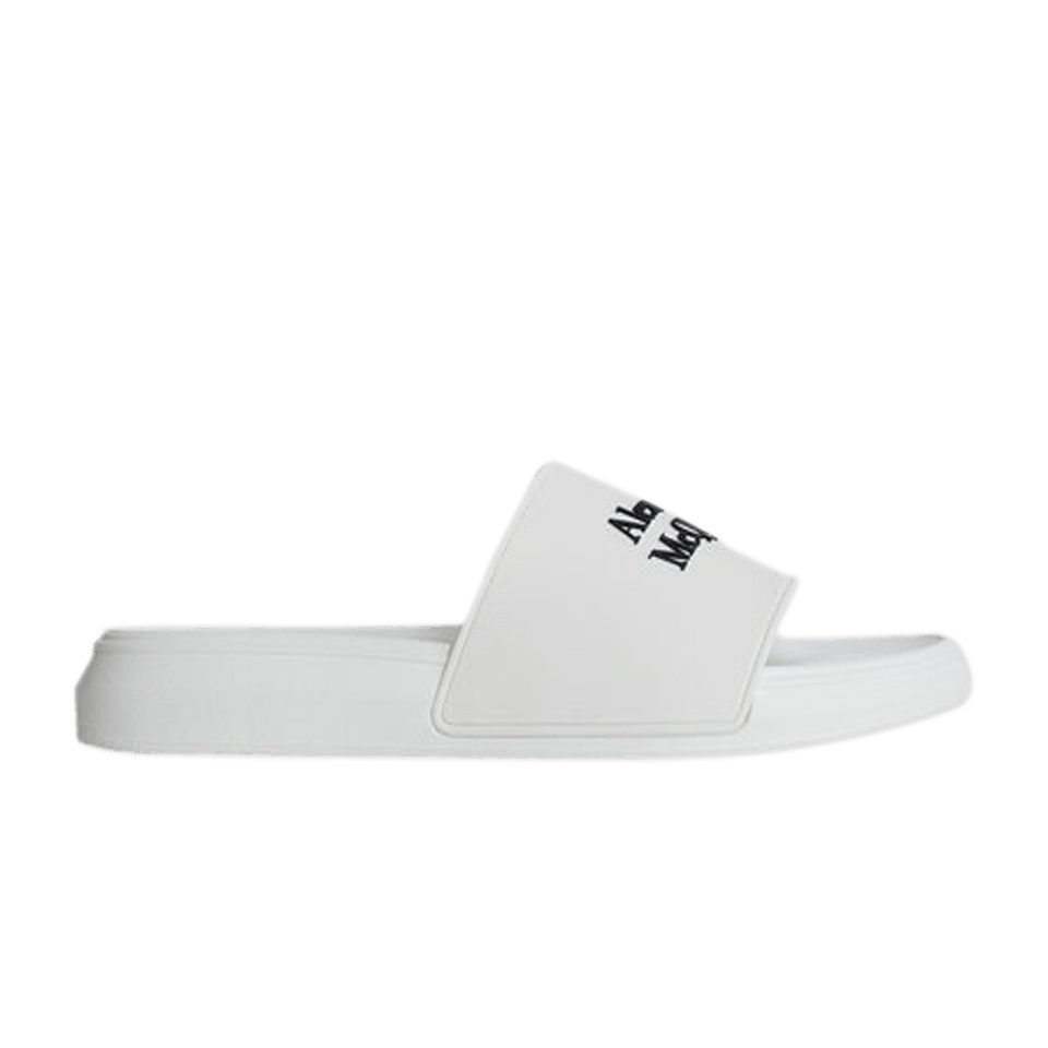 Alexander McQueen Logo Pool Slides White
