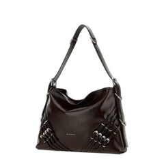 Givenchy Voyou Medium Patent Calfskin Shoulder Bag - Ebony Brown