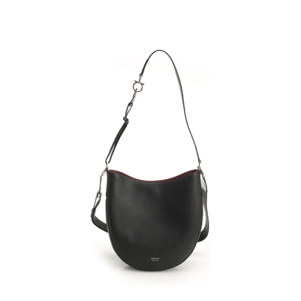 Ferragamo North - South Shoulder Bag in Black