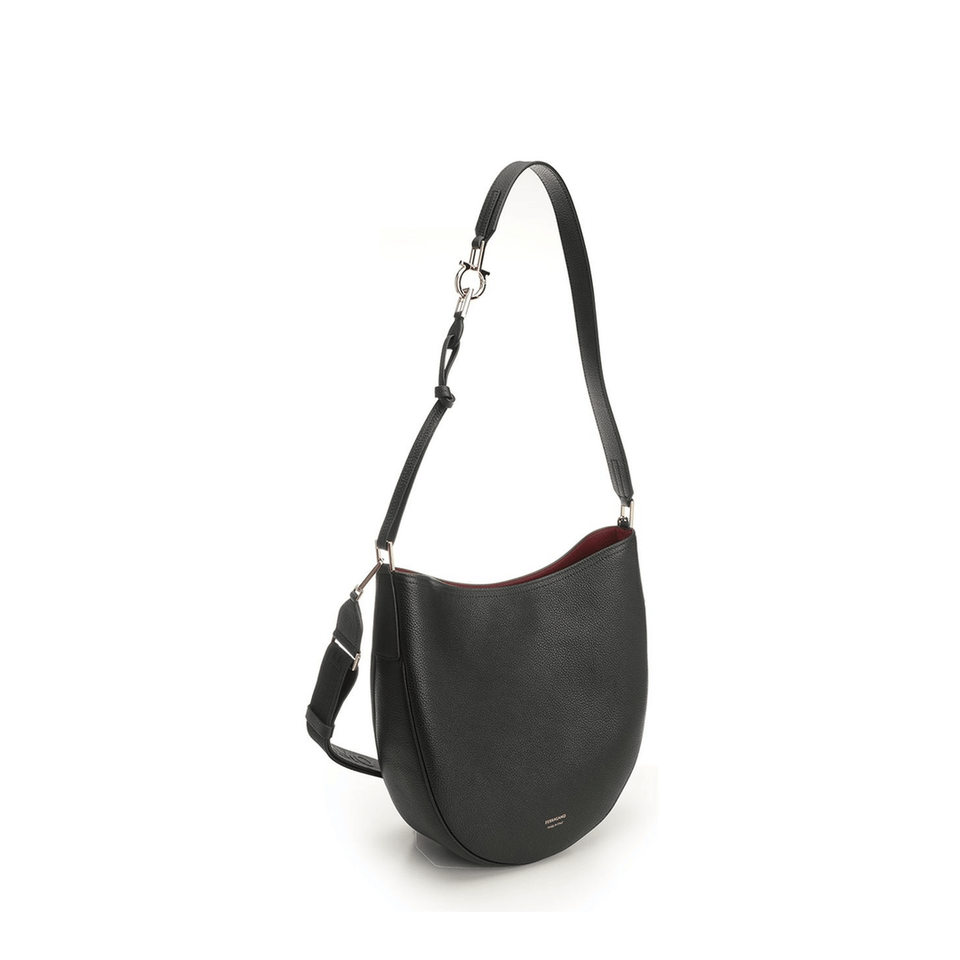 Ferragamo North - South Shoulder Bag in Black