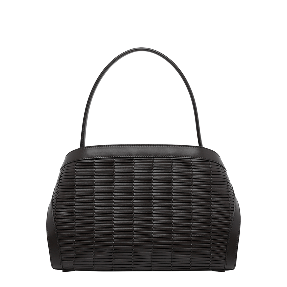 Ferragamo Hug Medium Calfskin Shoulder Bag - Testa di Moro