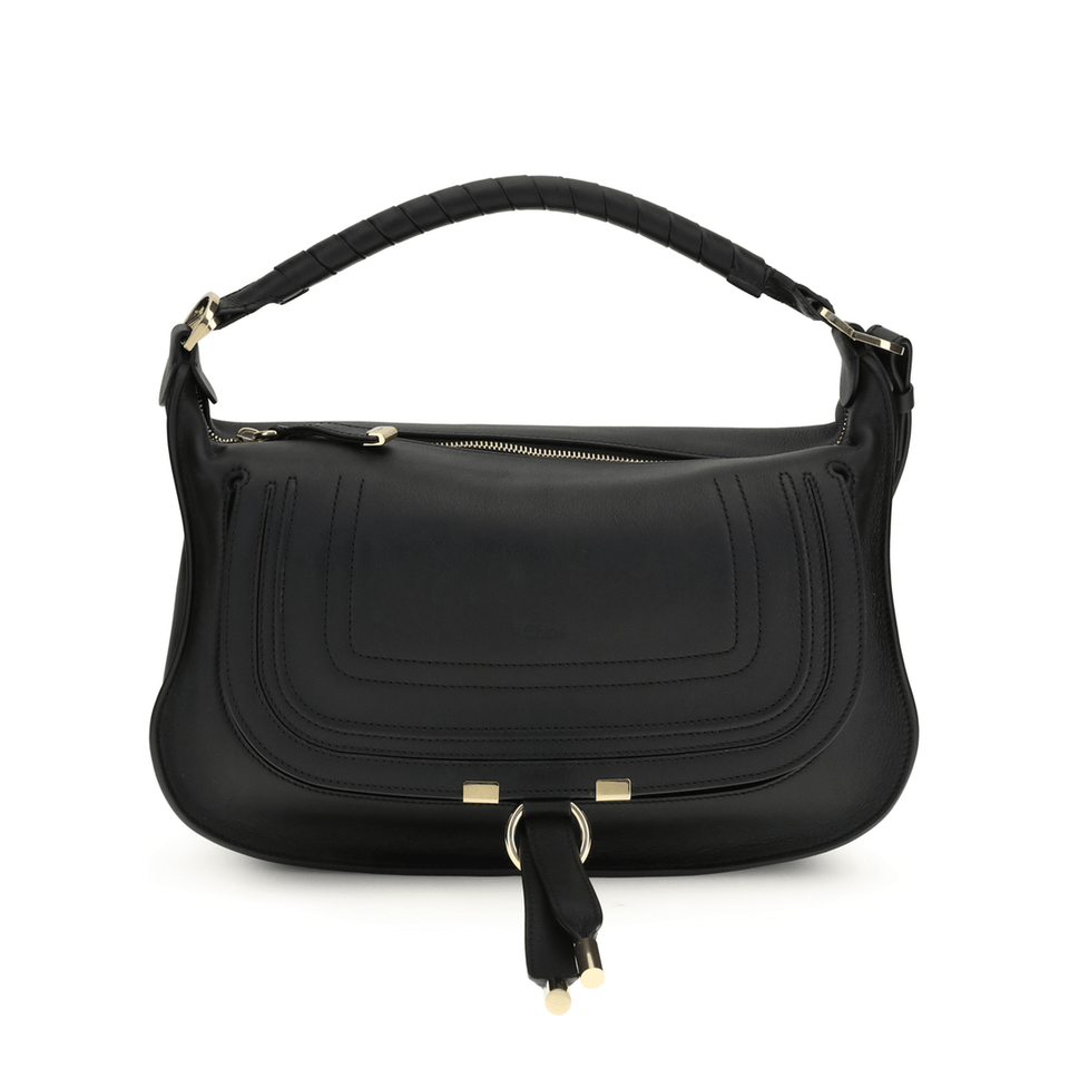 Chloè Marcie Small Calf Leather Shoulder Bag - Beige