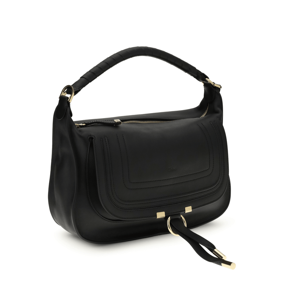 Chloè Marcie Small Calf Leather Shoulder Bag - Beige