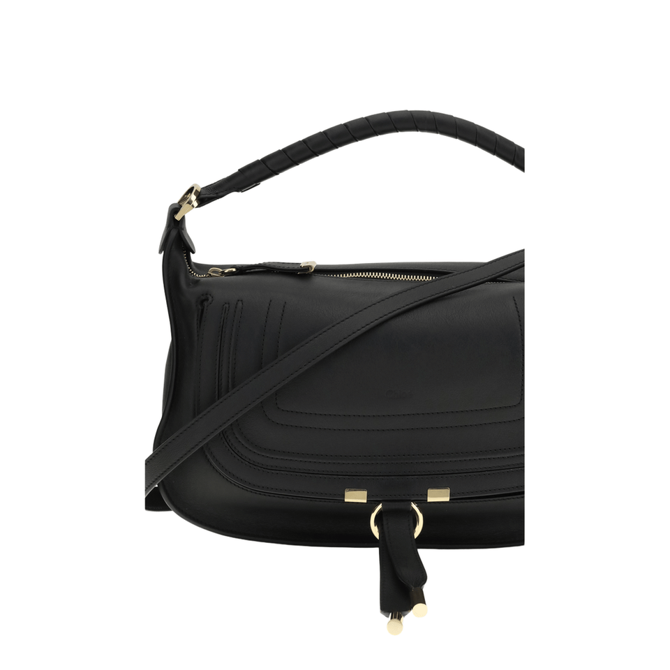 Chloè Marcie Small Calf Leather Shoulder Bag - Beige