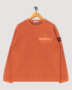 Stone Island Mineral Dyed Cotton Zip Sweatshirt - Brick Red V0015