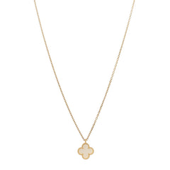 Van Cleef & Arpels 18K Yellow Gold Mother of Pearl Sweet Alhambra Pendant Necklace