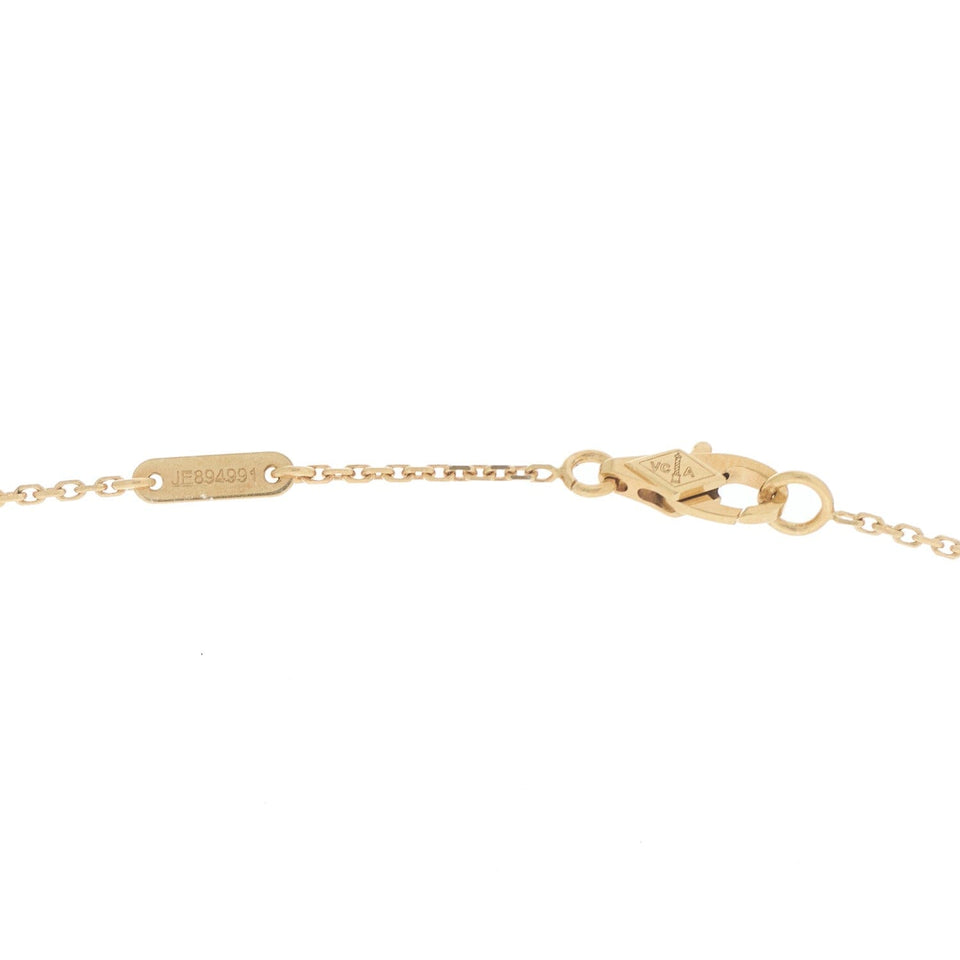 Van Cleef & Arpels 18K Yellow Gold Mother of Pearl Sweet Alhambra Pendant Necklace