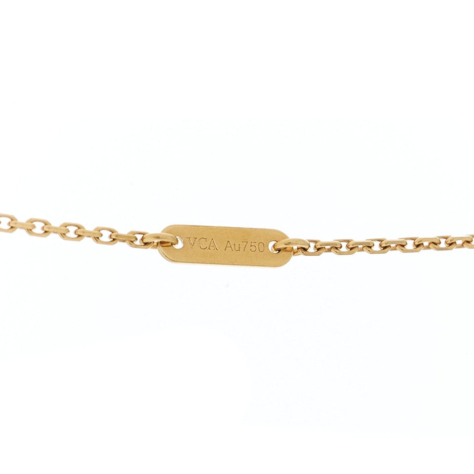 Van Cleef & Arpels 18K Yellow Gold Mother of Pearl Sweet Alhambra Pendant Necklace