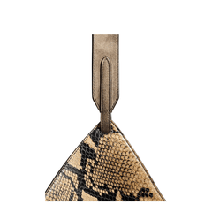Khaite Lotus Mini Python - Embossed Calfskin Tote - Taupe / Morning Dove