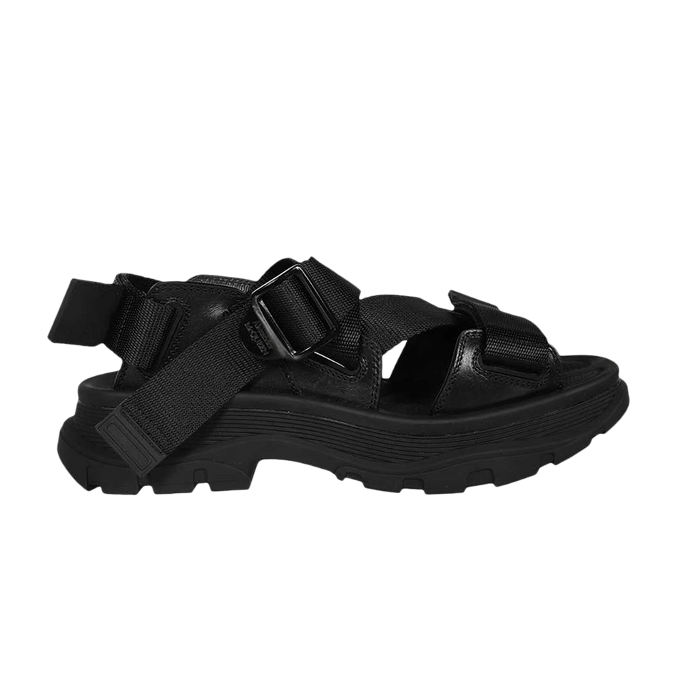 Alexander Mcqueen Strappy Leather Sport Sandal Black