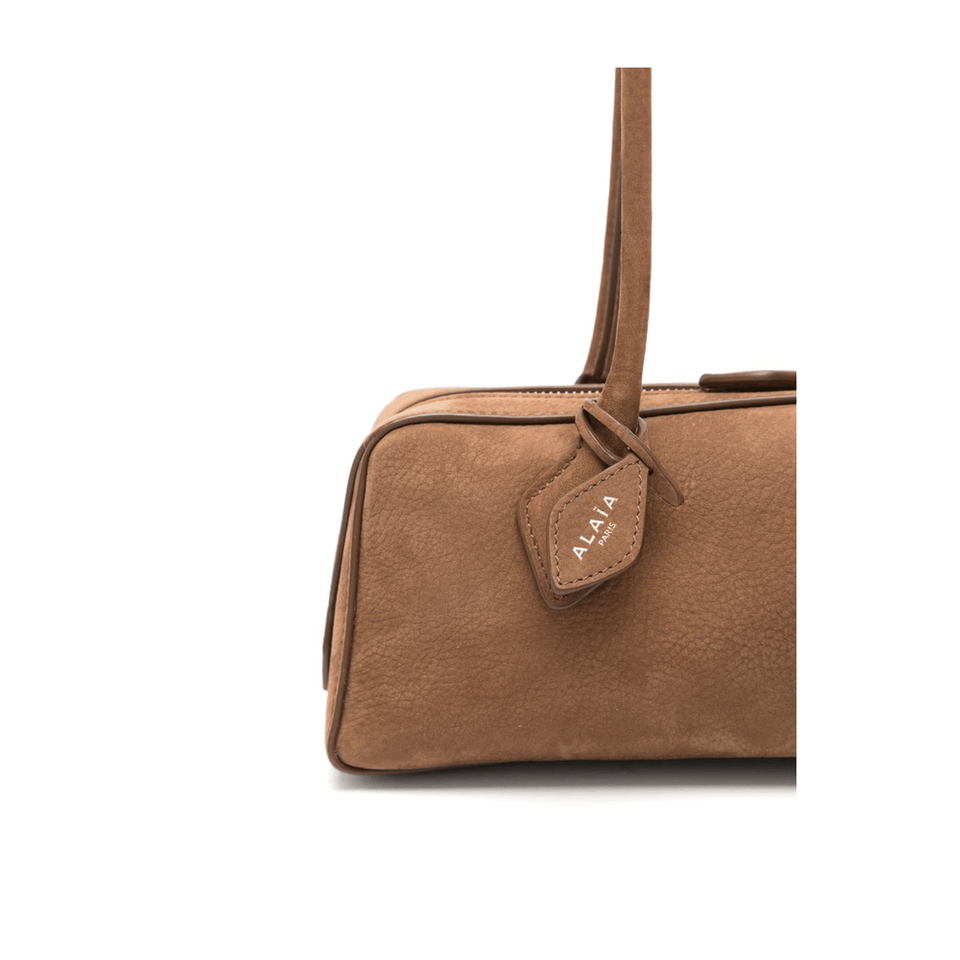 Alaia Le Teckel Medium Suede Shoulder Bag - Terre d'ombre / Foliage brown