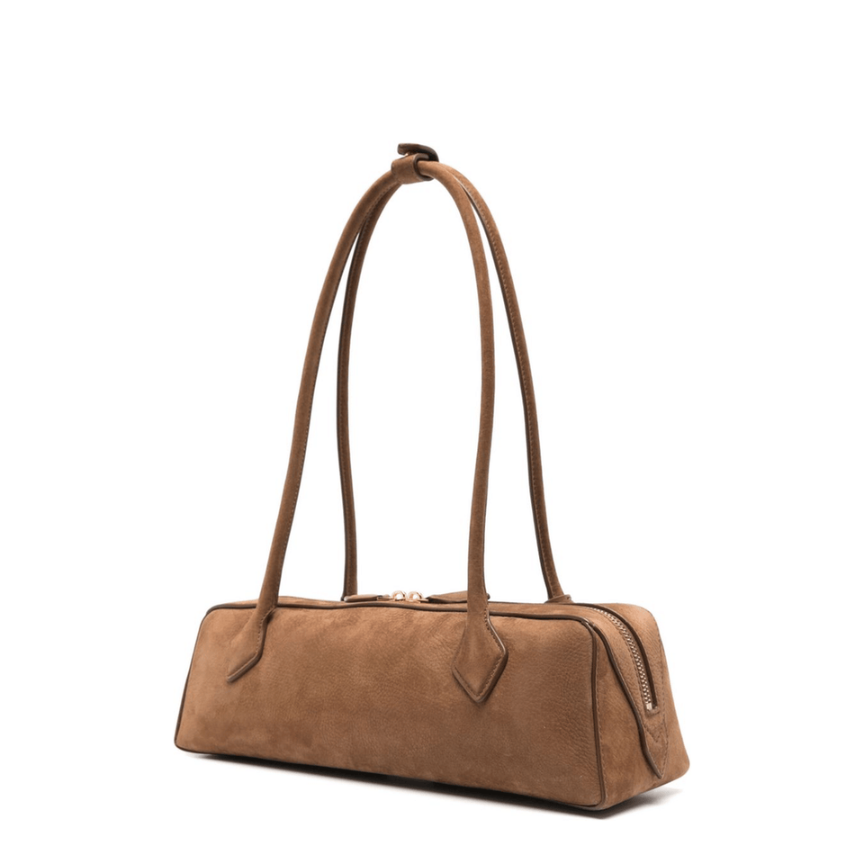 Alaia Le Teckel Medium Suede Shoulder Bag - Terre d'ombre / Foliage brown