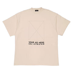 Balenciaga Your Ad Here Chalky White Oversized Logo Cotton T-Shirt