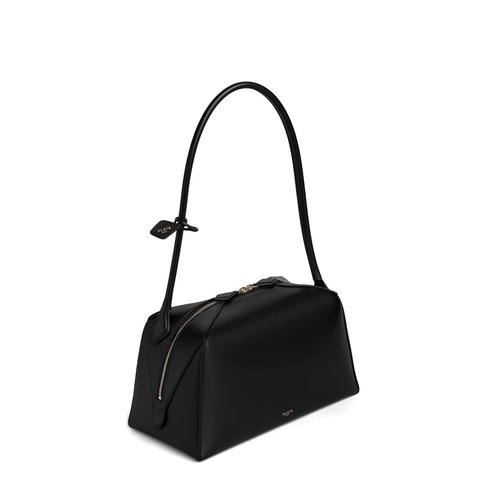 Alaia Le Bouledogue Medium Calfskin Shoulder Bag - Noir