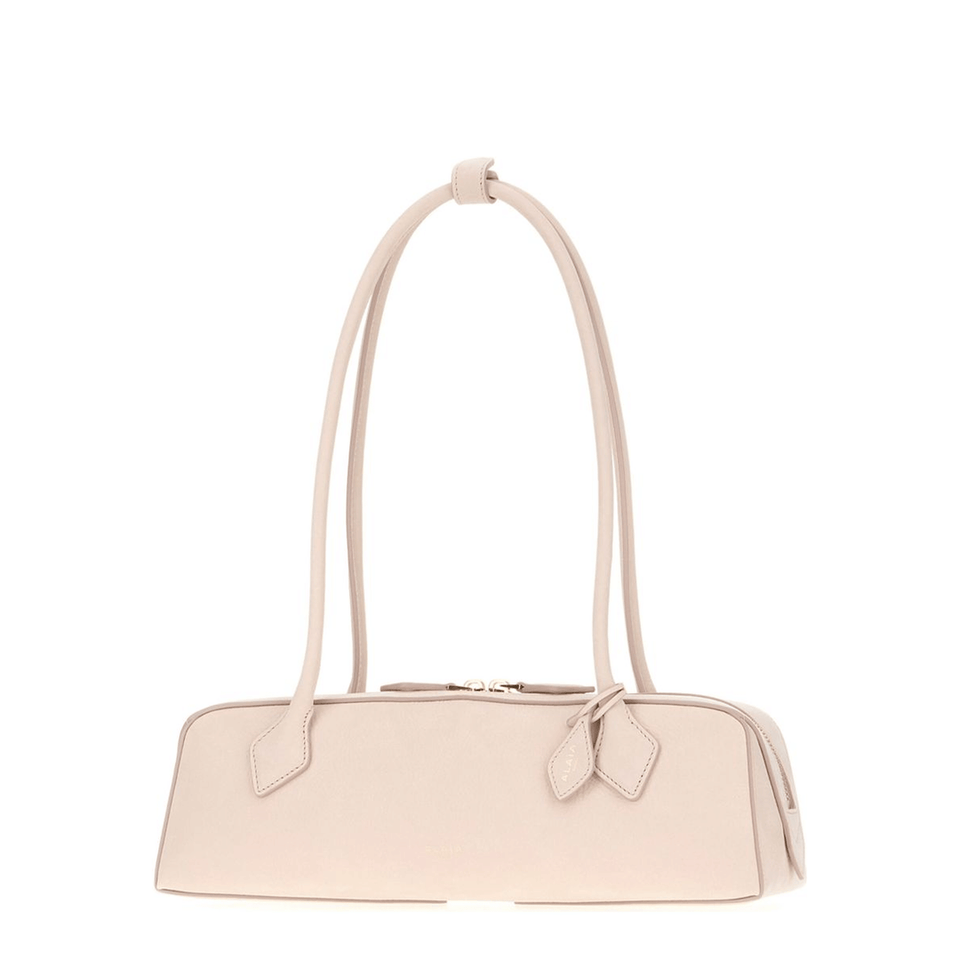 Alaia Le Teckel Medium Nubuck Shoulder Bag - Powder Pink
