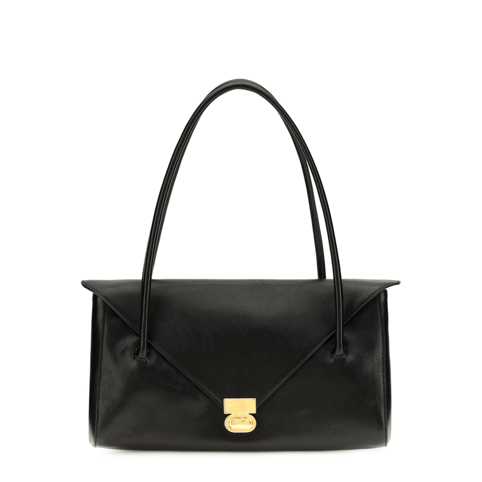 Marni East West Calf Leather Shoulder Bag - Black