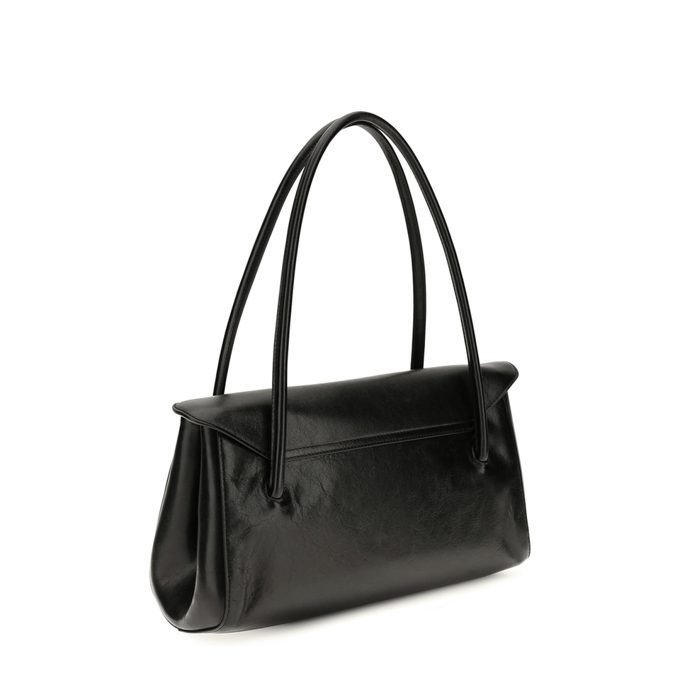 Marni East West Calf Leather Shoulder Bag - Black