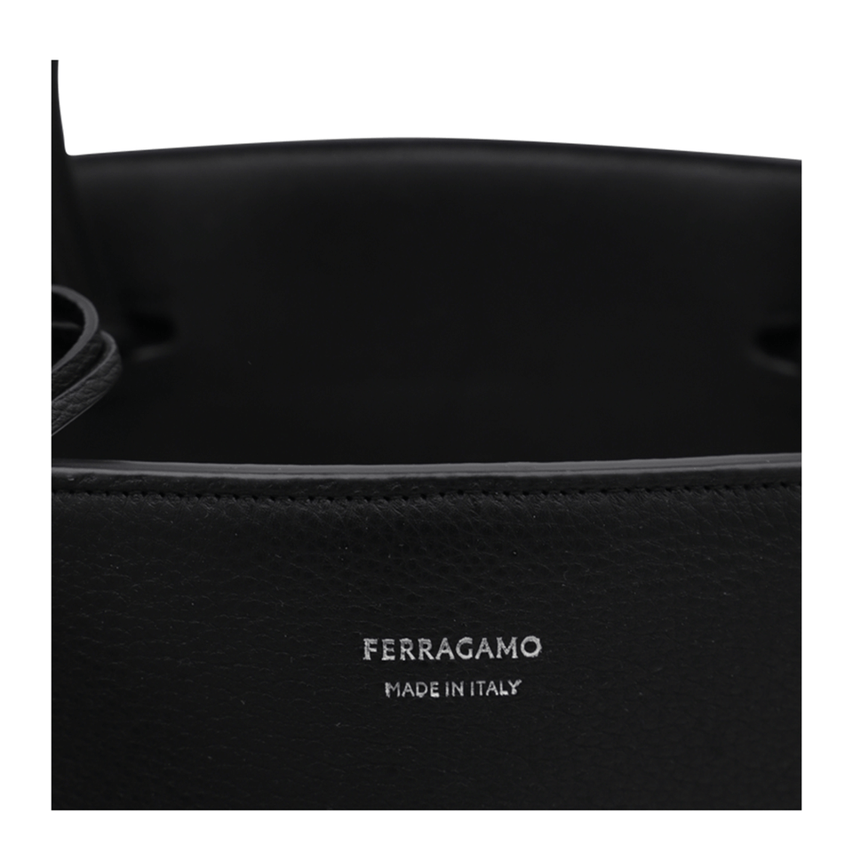 Ferragamo Hug Leather Briefcase - Black