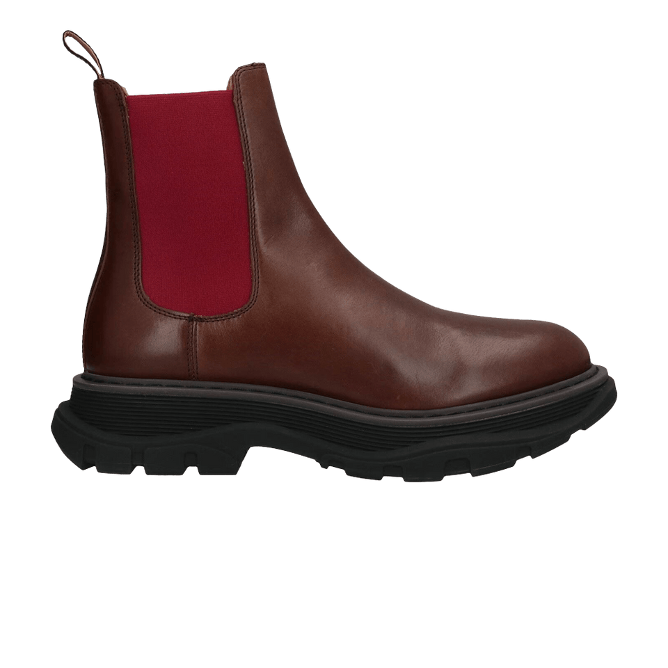 Alexander McQueen Tread Chelsea Boot Chocolate Burgundy