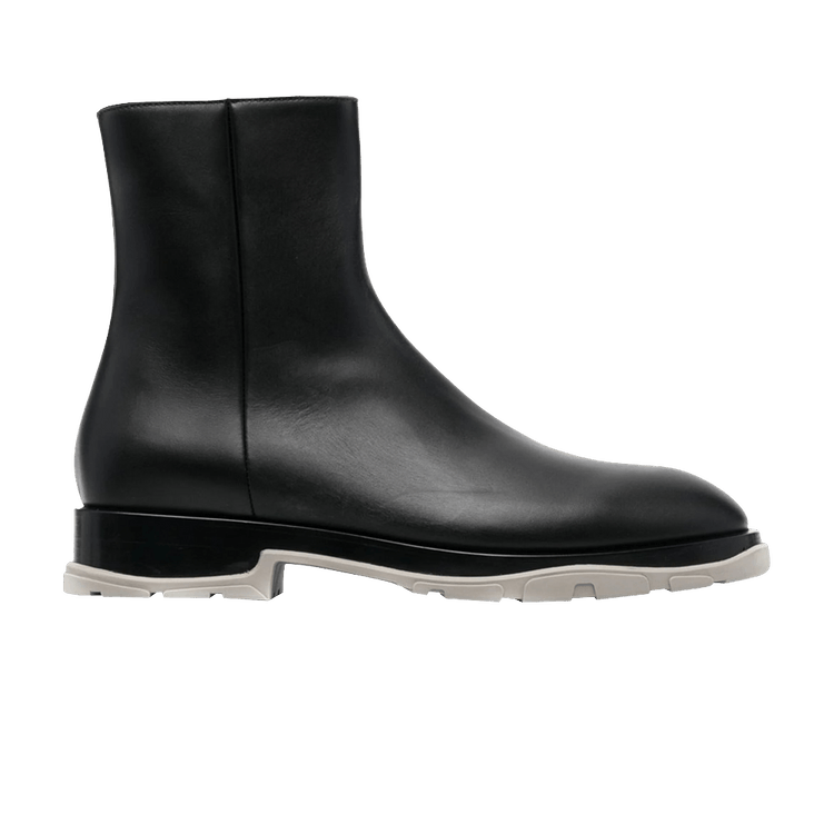 Alexander McQueen Half Leather Boot Black Grey
