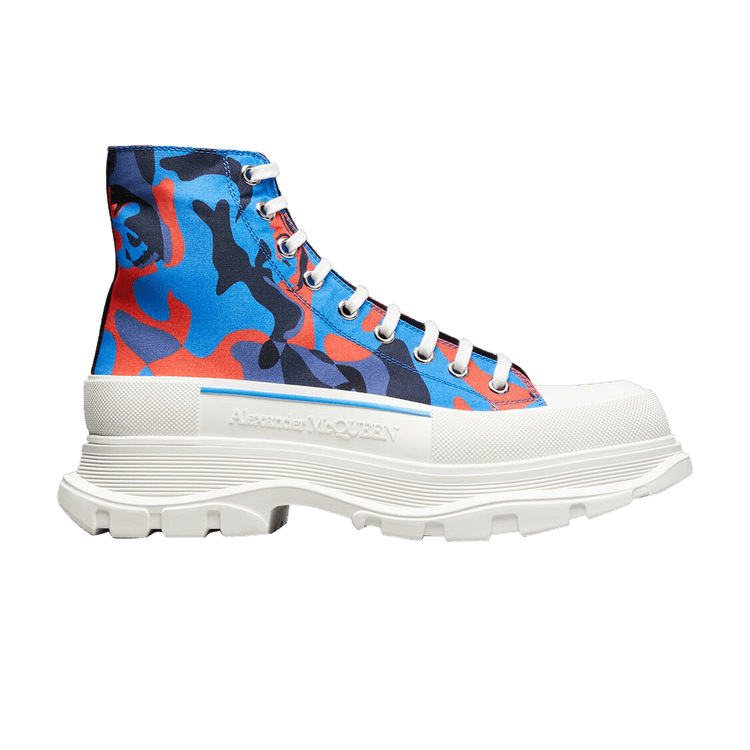 Alexander McQueen Tread Slick High Blue Red Camo