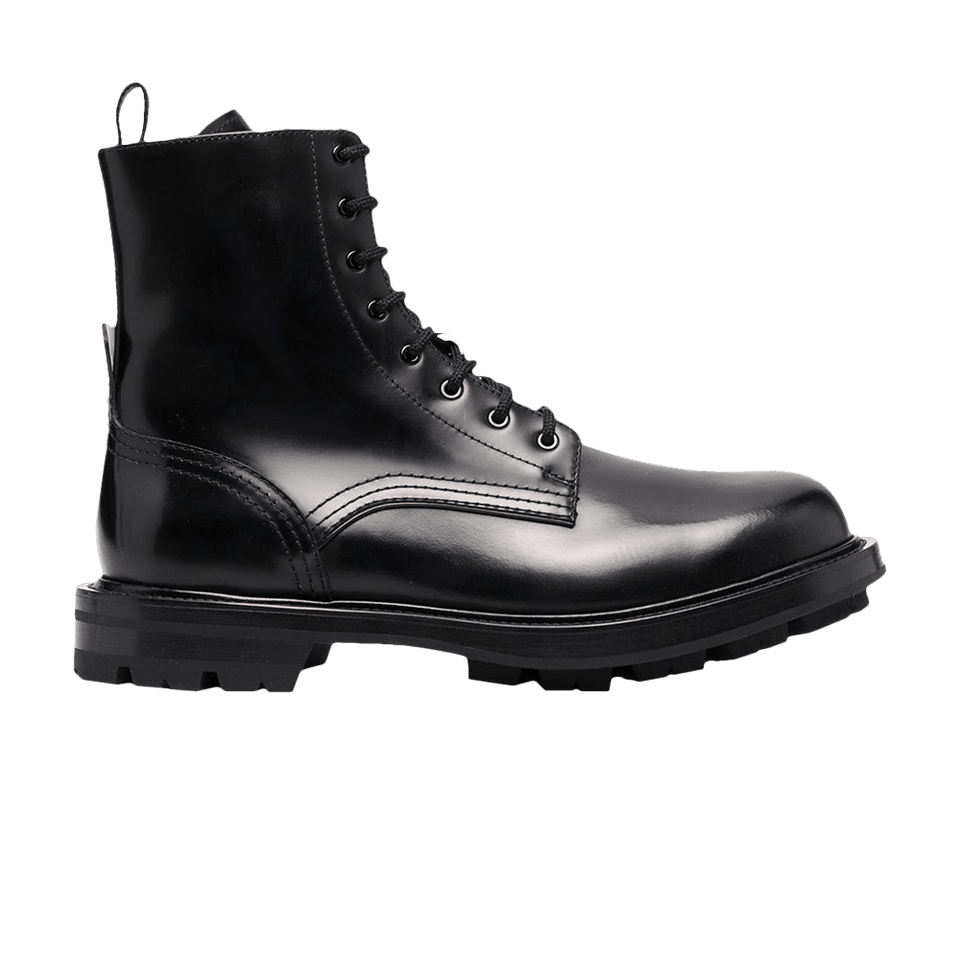 Alexander McQueen Lace-Up Ankle Boot Black
