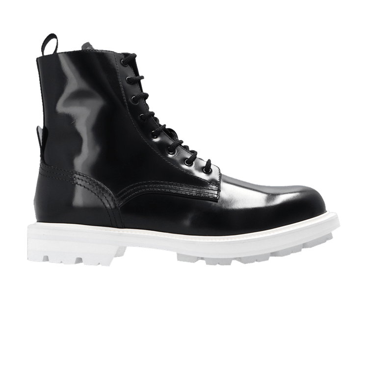 Alexander McQueen Combat Boot Black White