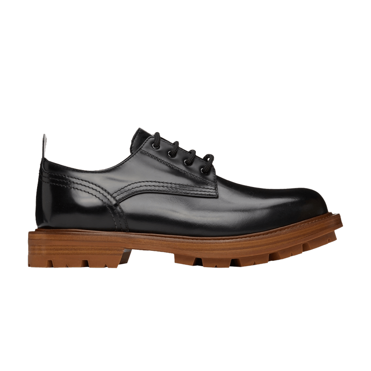 Alexander McQueen Shiny Derby Oxfords Black Brown