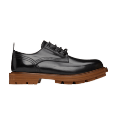 Alexander McQueen Shiny Derby Oxfords Black Brown
