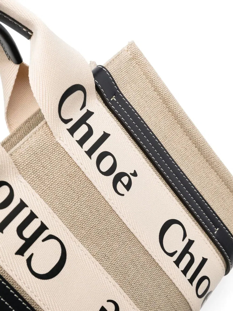 Woody logo-strap tote bag