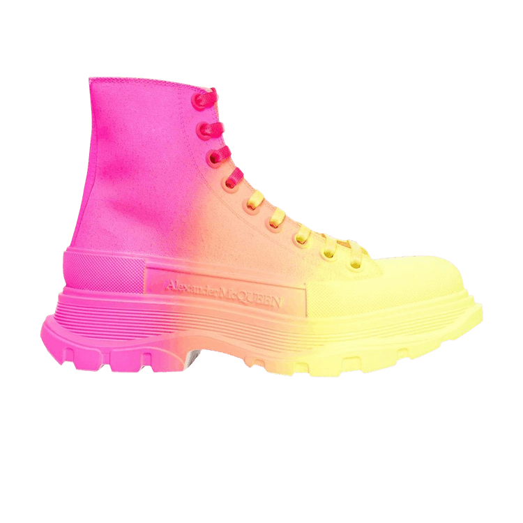 Alexander McQueen Wmns Tread Slick Boots 'Yellow Orange Pink'