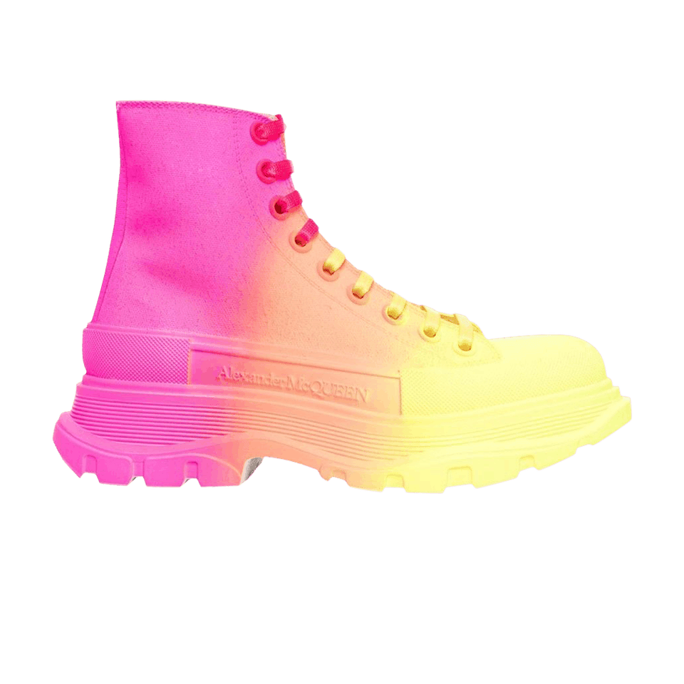 Alexander McQueen Wmns Tread Slick Boots 'Yellow Orange Pink'