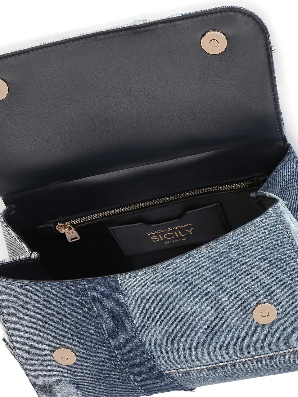 large Sicily patchwork denim shoulder bag
