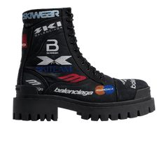 Balenciaga Combat Strike Boot Worn-Out - Black Allover Print