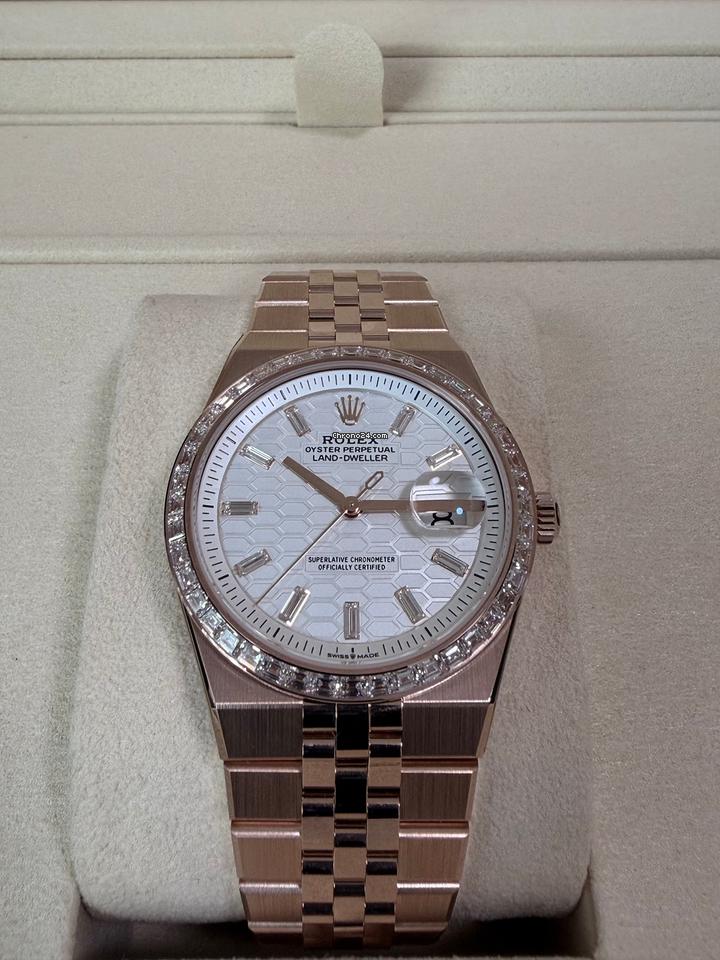 Rolex | Land-Dweller | 127285TBR | Rose gold | 36 mm | Rose gold | White | Automatic
