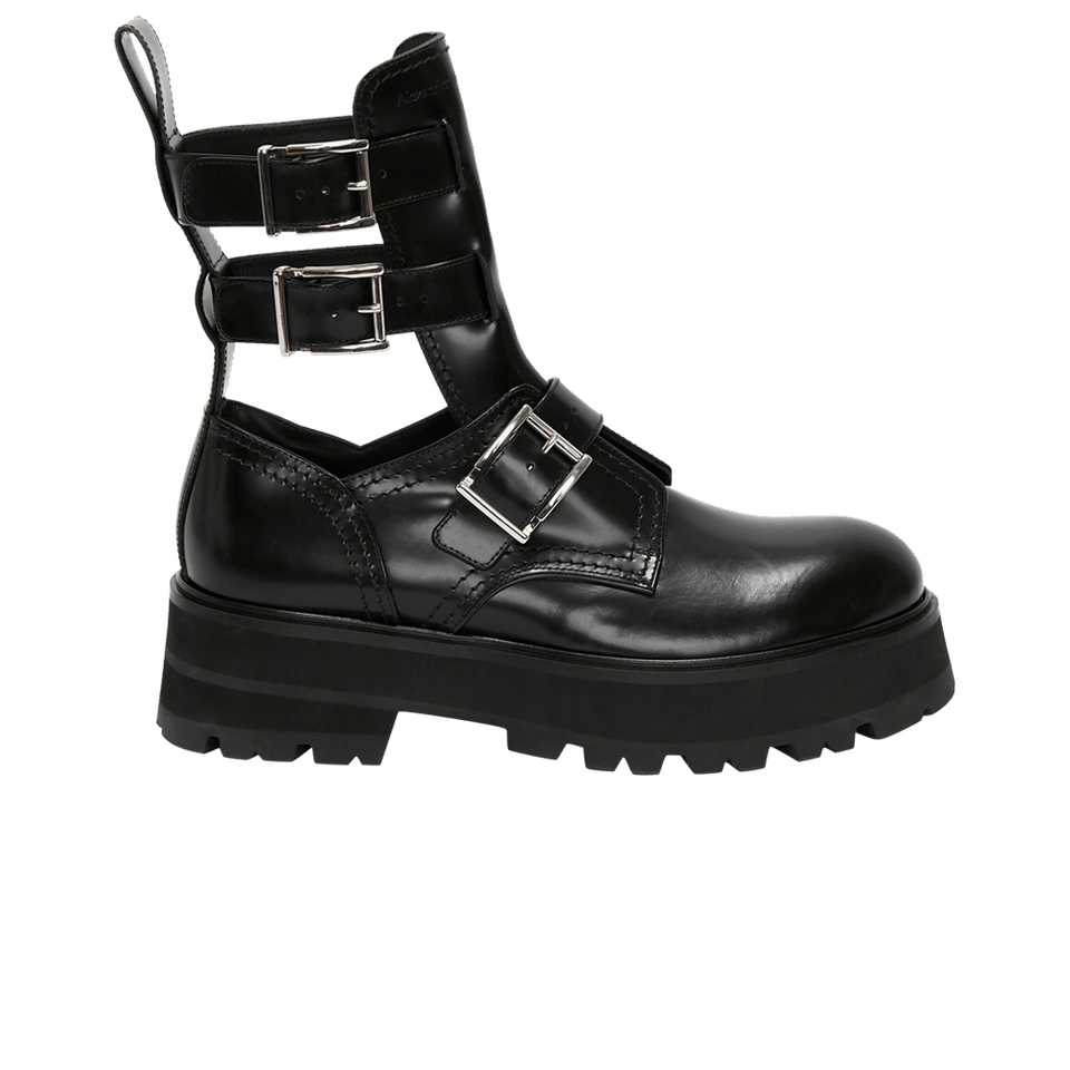 Alexander McQueen Wmns Rave Buckle Boot 'Black'