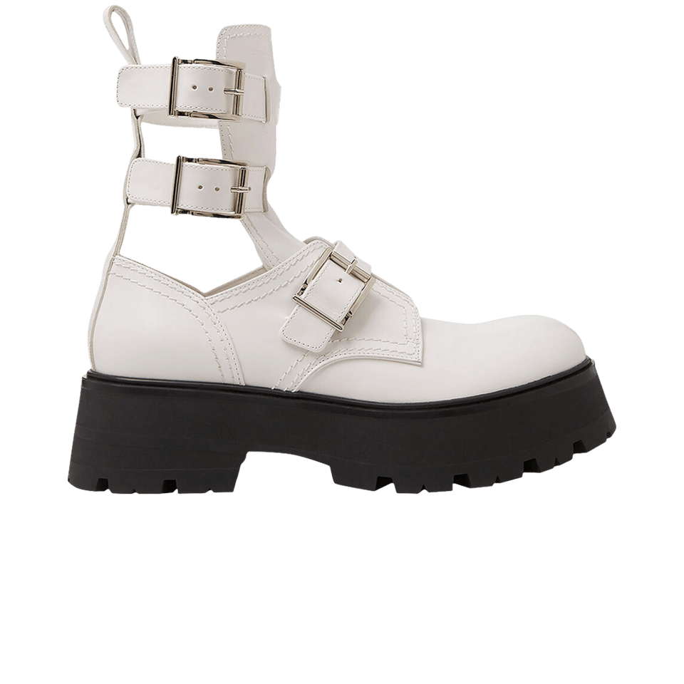 Alexander McQueen Wmns Buckle Fastening Ankle Boots 'Black'