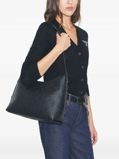 T Monogram pebble-leather shoulder bag