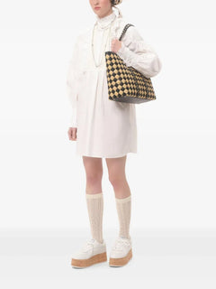 Rockstud embroidered tote bag